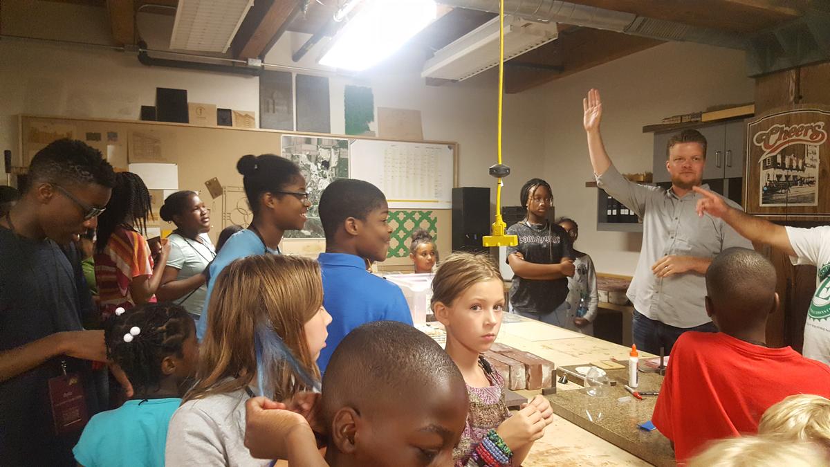 Students learned how to model buildings at Cuningham group.